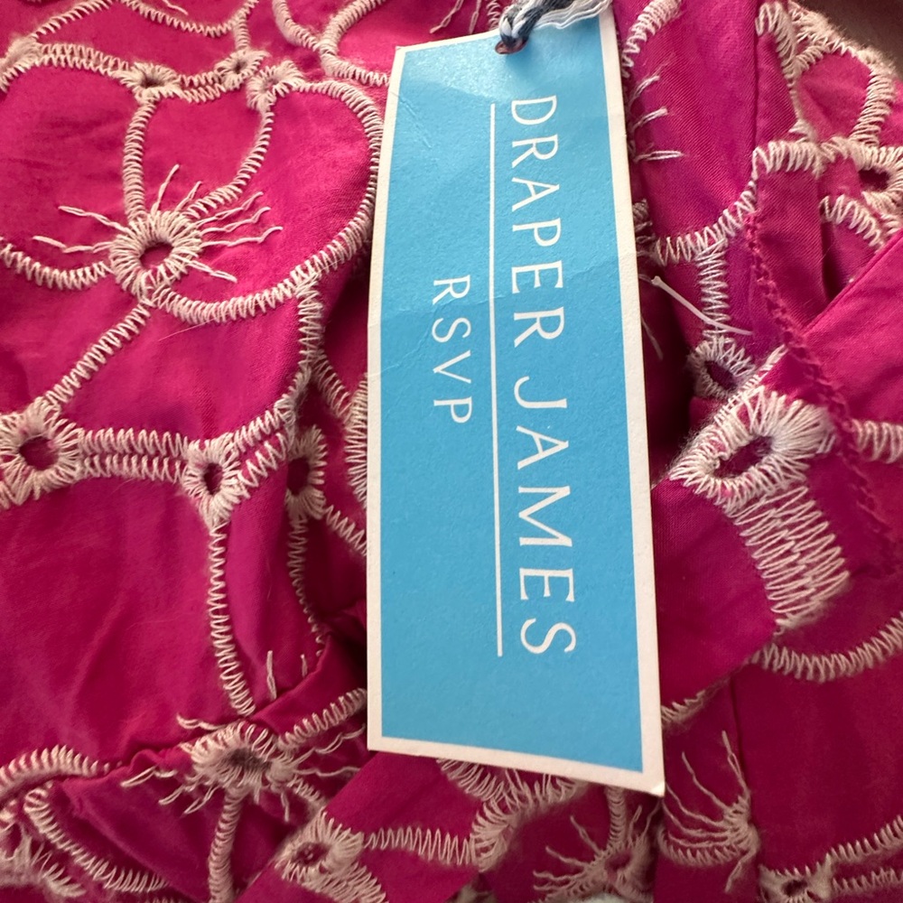 Draper James NWT pink floral lined Dress with necklace/earrings. Size XL - Picture 11 of 13